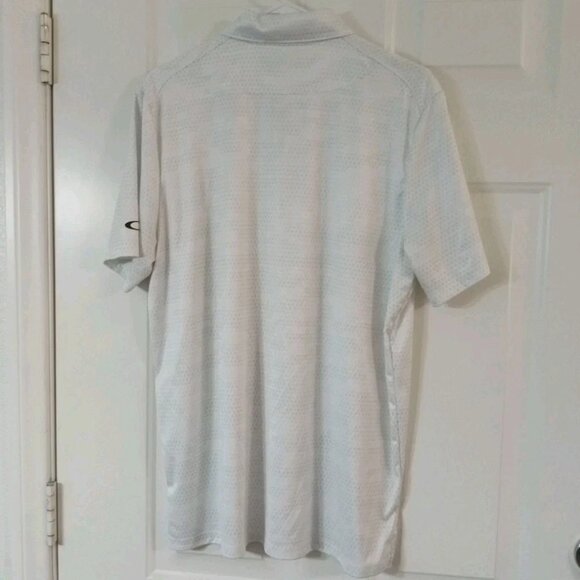 Oakley Performance Hydrolix Golf Shirt Men's XL White Geometric Lightweight - Picture 5 of 5